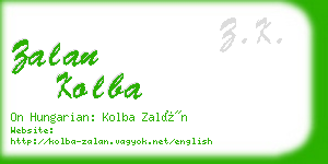 zalan kolba business card